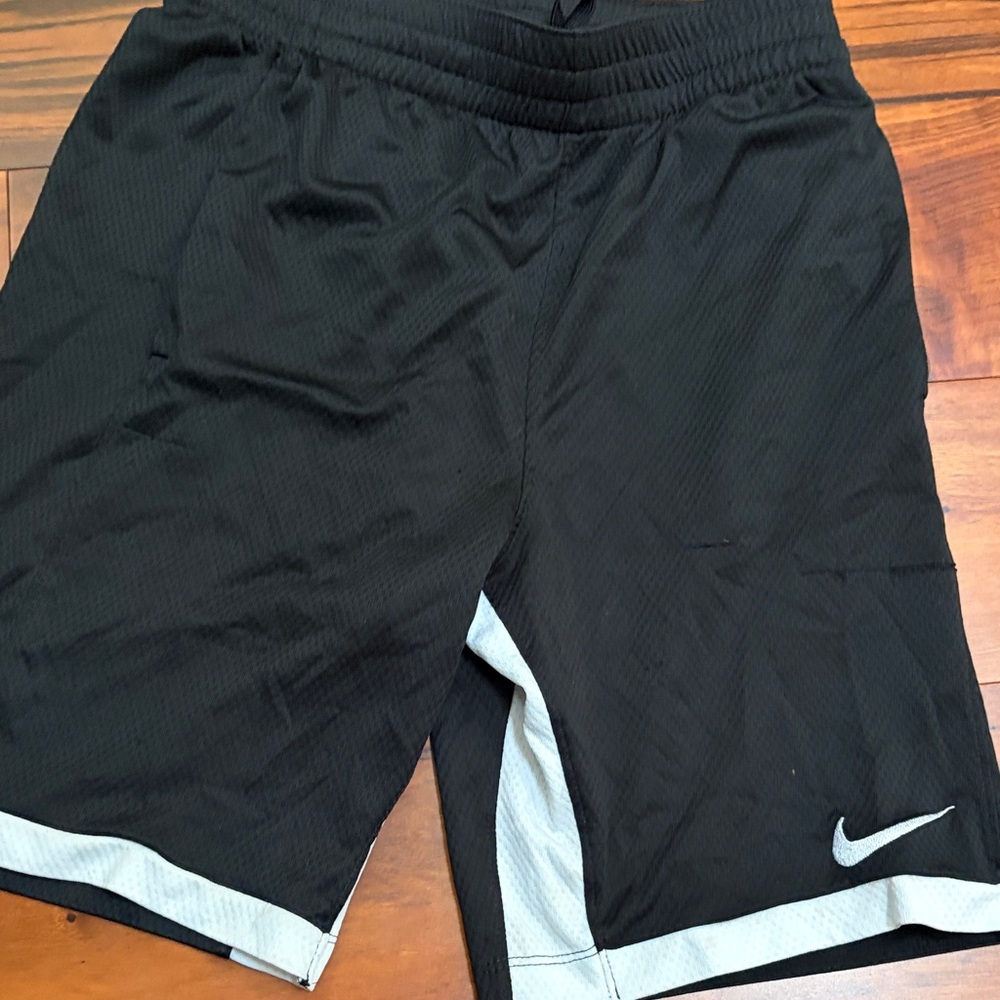 Nike Boys Athletic Shorts in Black with White Trim